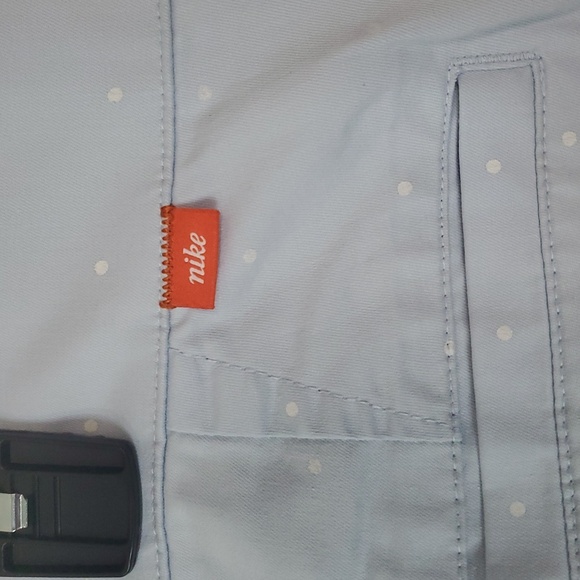 Mens Nike Standard Fit Light Blue Chino Shorts White Dots Size 42 Golf Preppy - Picture 8 of 14